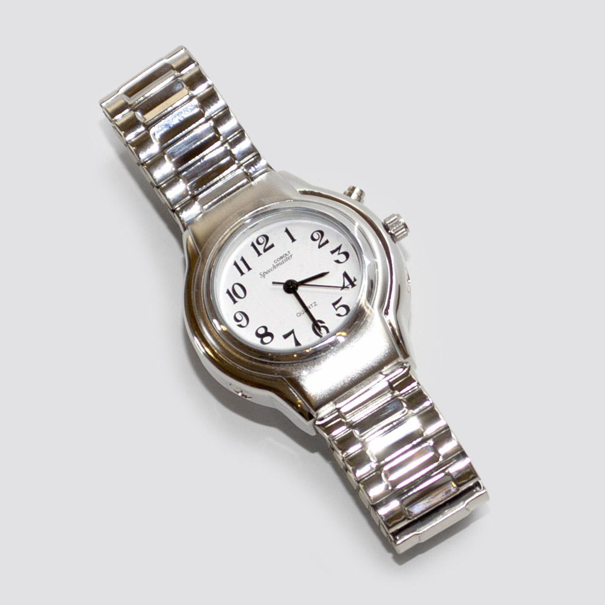 Watch W15 talking Analogue Womens Silver band - See Differently