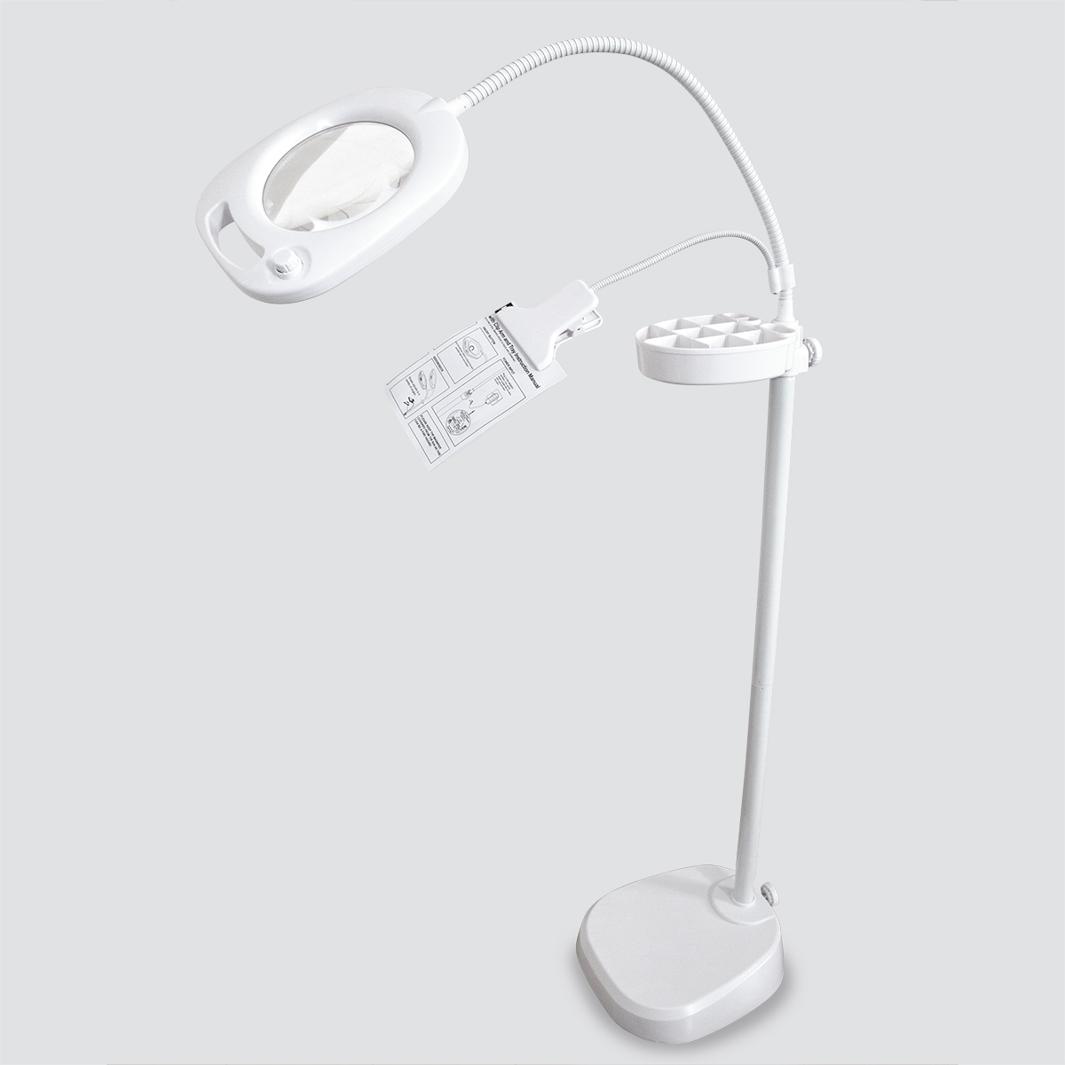 led magnifier floor lamp with clip